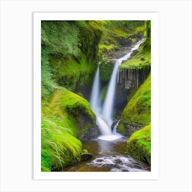 Fairy Glen Waterfall, United Kingdom Nat Viga Style Art Print