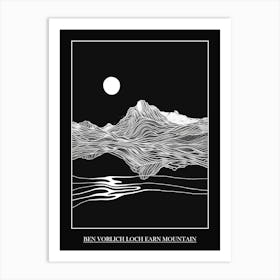 Ben Vorlich Loch Earn Mountain Line Drawing 2 Poster Art Print