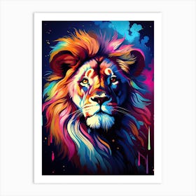 Lion Art Painting Digital Style 4 Art Print