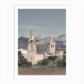 Mallorca Alcudia Windmill In The Mountains Art Print