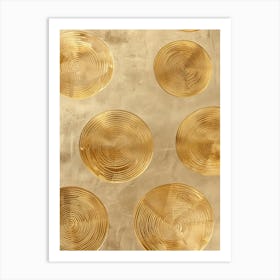 Gold Circles 5 Art Print