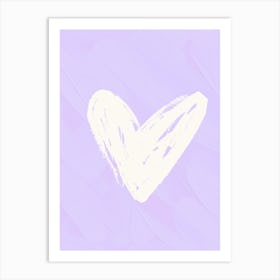 Heart Painted On A Purple Background Art Print