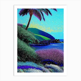 Maui Hawaii Pointillism Style Tropical Destination Art Print