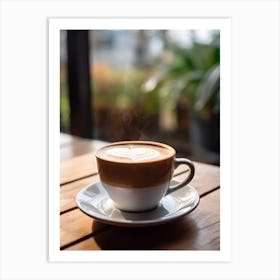 Coffee Cup On A Wooden Table 1 Art Print