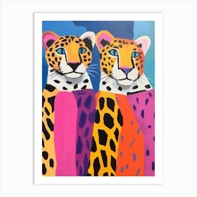 Colourful Kids Animal Art Leopard 4 Art Print