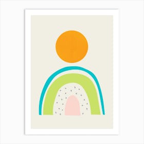 Minimal Mountain And Sun Art Print