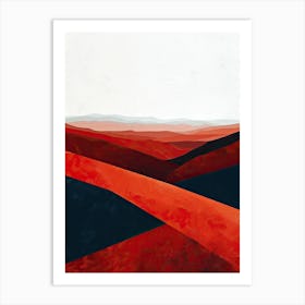 Red Desert Landscape, Minimalism Art Print