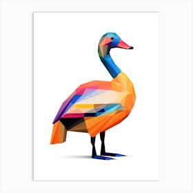 Colourful Geometric Bird Goose 1 Art Print