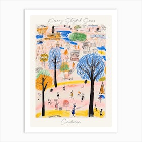 Poster Of Canberra, Dreamy Storybook Illustration 2 Art Print