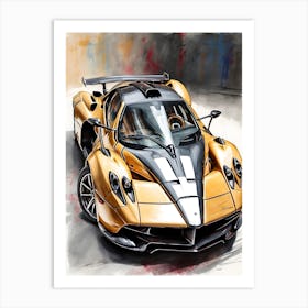 F1 Car Painting Art Print