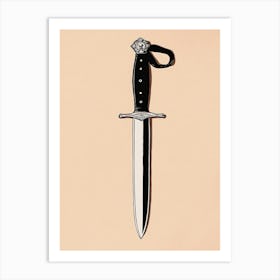 Knife On A Beige Background Art Print