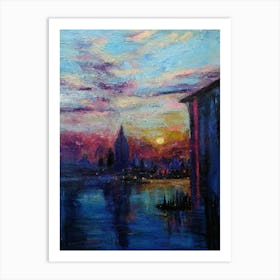 Sunset In Venice Art Print