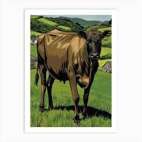 Cow In A Field 1 Art Print