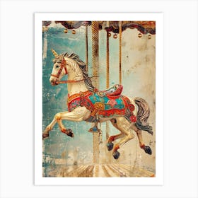 Carousel Horse Kitsch Collage 3 Art Print