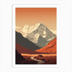 Annapurna Circuit Nepal 1 Hiking Trail Landscape Art Print