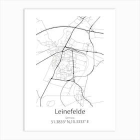 Leinefelde,Germany Minimalist Map Art Print