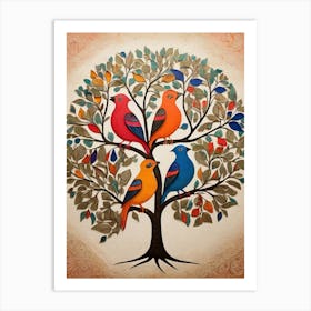 Default Brightly Colored Traditional Gond Folk Art From India 1 (1) Art Print