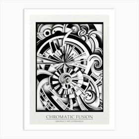 Chromatic Fusion Abstract Black And White 5 Poster Art Print