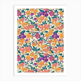 Flower Luxe London Fabrics Floral Pattern 5 Art Print
