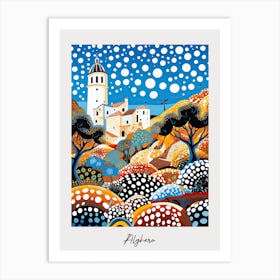 Poster Of Alghero, Italy, Illustration In The Style Of Pop Art 2 Art Print