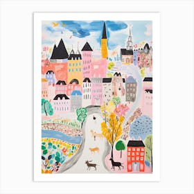 Helsinki, Dreamy Storybook Illustration 1 Art Print