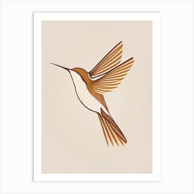 Buff Bellied Hummingbird Retro Minimal 2 Art Print