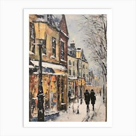 Vintage Winter Painting Windsor United Kingdom Art Print