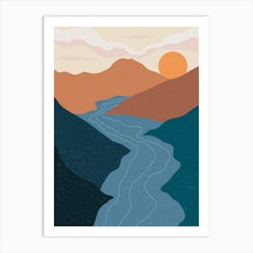 River In The Mountains Art Print