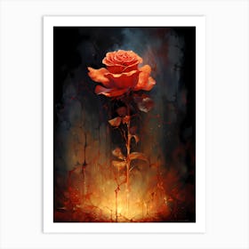 Rose Of Fire 1 Art Print