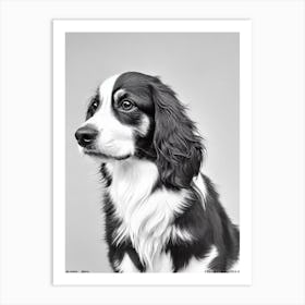 Nederlandse Kooikerhondje B&W Pencil Dog Art Print