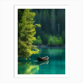 Boat In The Lake Art Print