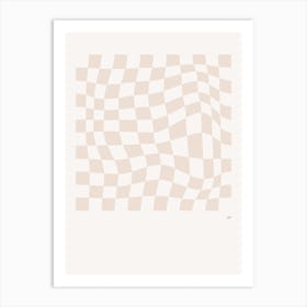 Wavy Checkered Pattern Poster Neutral Art Print