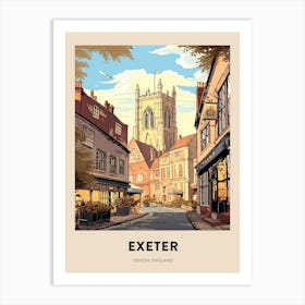 Devon Vintage Travel Poster Exeter 2 Art Print