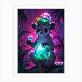 Disco Lemur Art Print