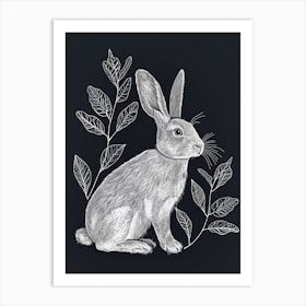 Holland Lop Rabbit Minimalist Illustration 2 Art Print