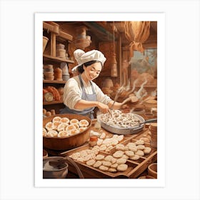 Dumpling Making Chinese New Year 15 Art Print