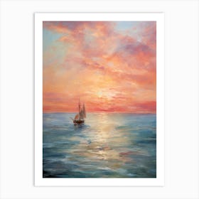 Sailboat At Sunset 16 Art Print