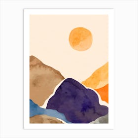 Watercolor Of Mountains 5 Art Print