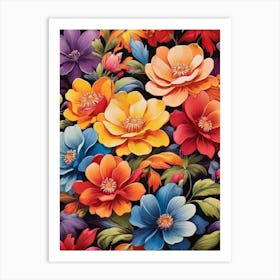 Colorful Flowers Art Print