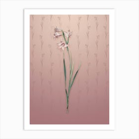 Vintage Painted Lady Botanical on Dusty Pink Pattern n.0429 Art Print