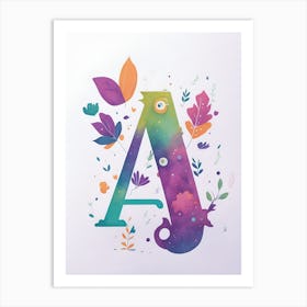 Colorful Letter A Illustration 143 Art Print