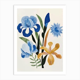 Painted Florals Iris 3 Art Print