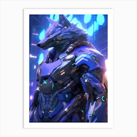 Cyber Wolf Art Print