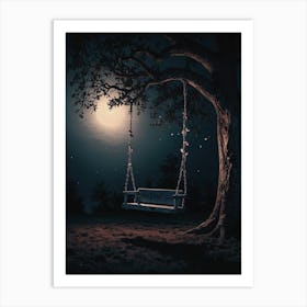 Swing Under The Moon Art Print