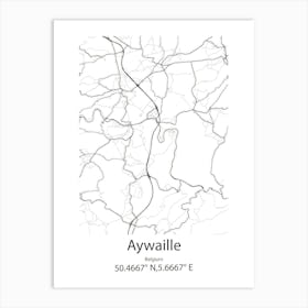 Aywaille,Belgium Minimalist Map Art Print