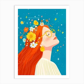 Flower Girl With Flowers In Her Hair Poster