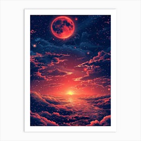 Red Moon In The Sky 8 Art Print