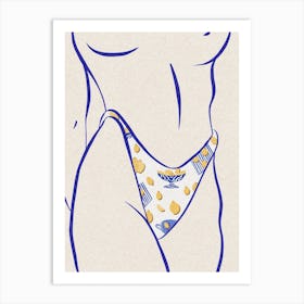 Lemon And Body Line Art Print