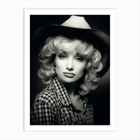  Black And White Dolly Parton Art Print