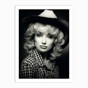 Black And White Dolly Parton Art Print